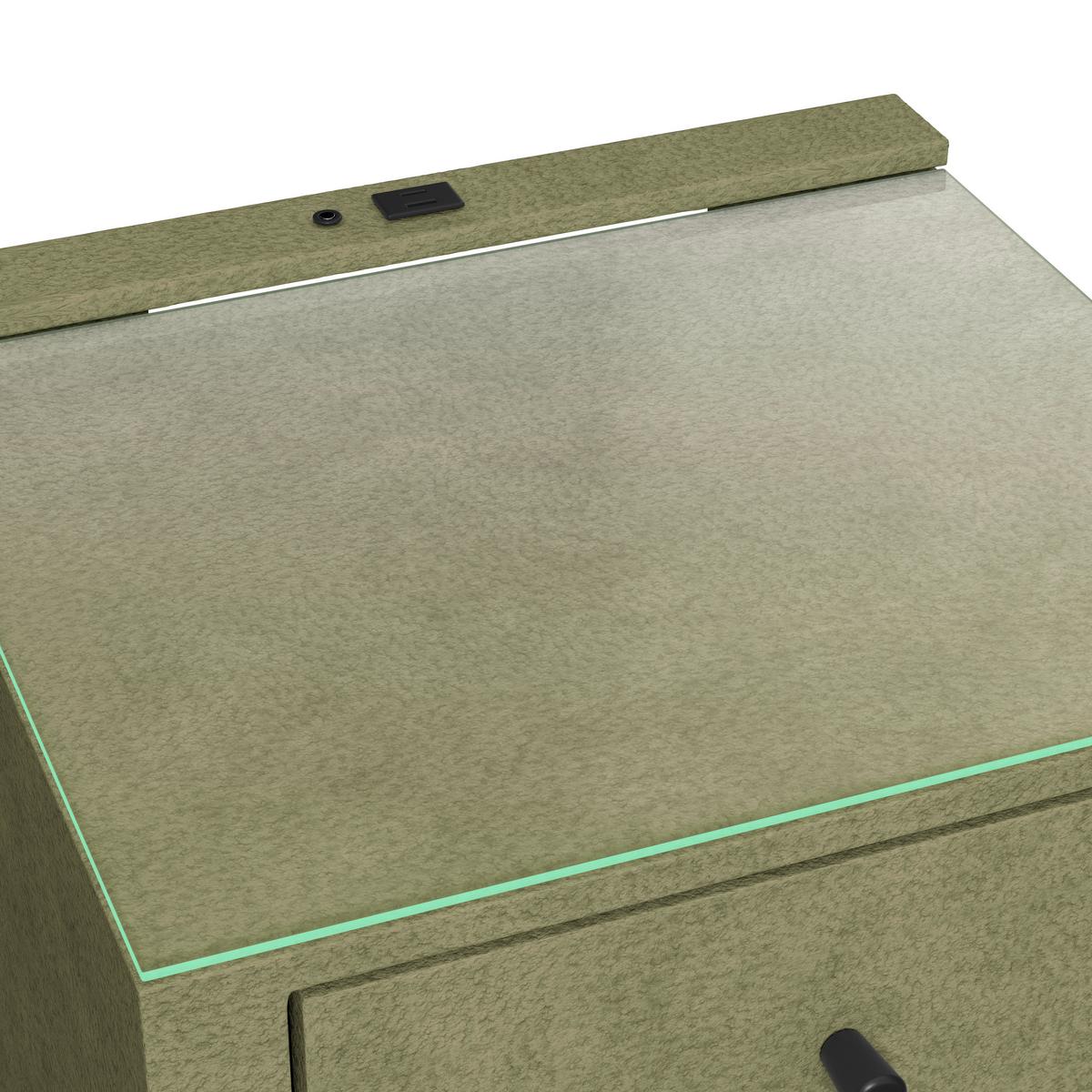 Noćni Ormarić Elysia - zelena, Trend, staklo/drvni materijal (48/68/45,5cm) - Premium Living