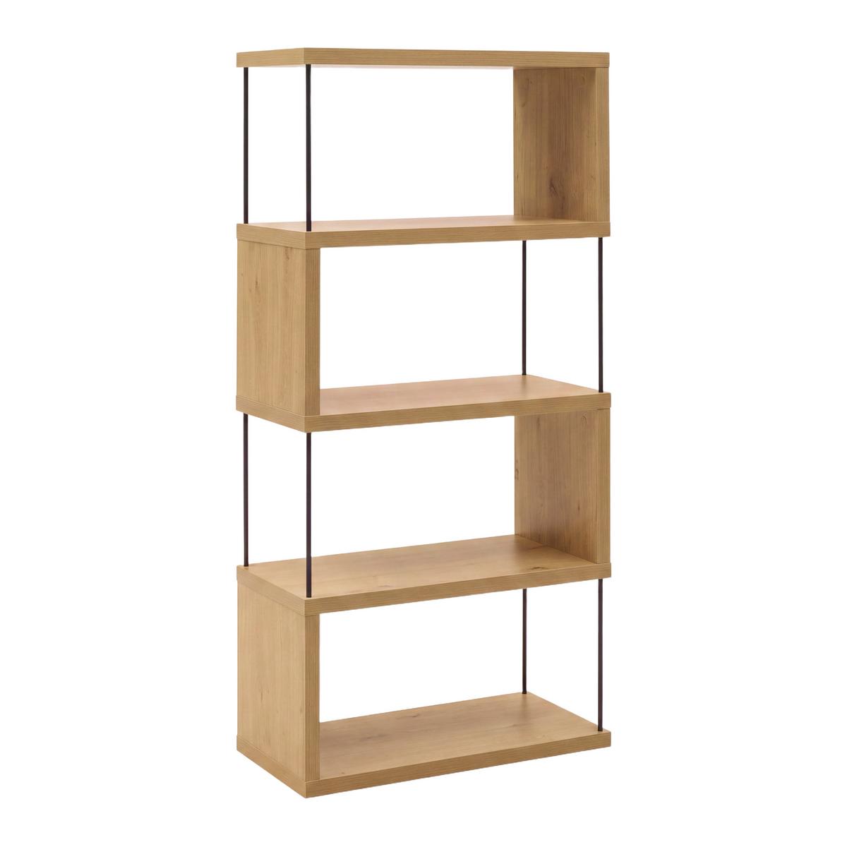 Polica Pinnar - hrast Artisan/crna, Moderno, drvni materijal/metal (66/136,5/33cm) - Modern Living