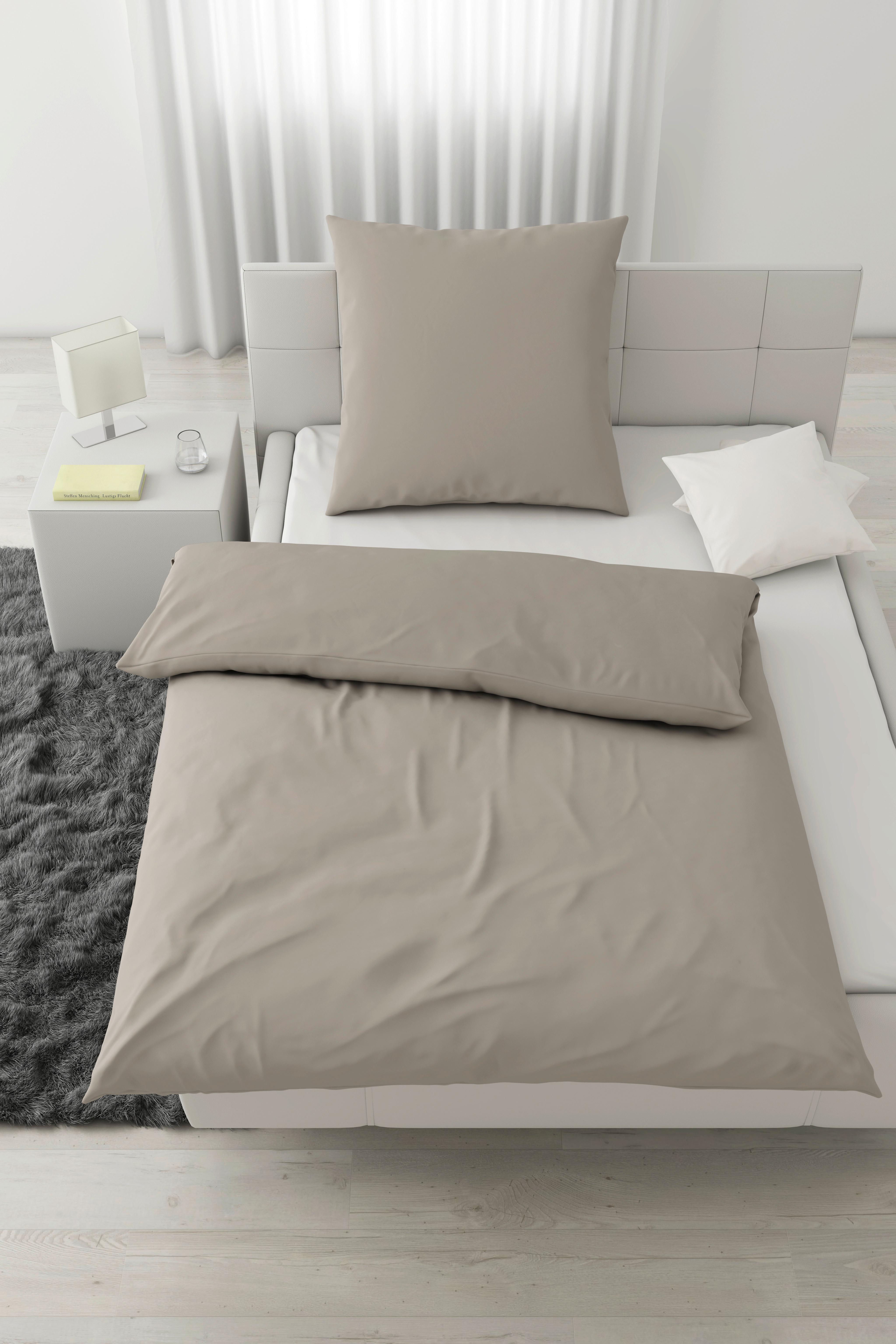 Bettwäsche Bio-Anna Beige ca. 135x200cm - Beige, Natur, Textil (135/200cm) - ecoTree
