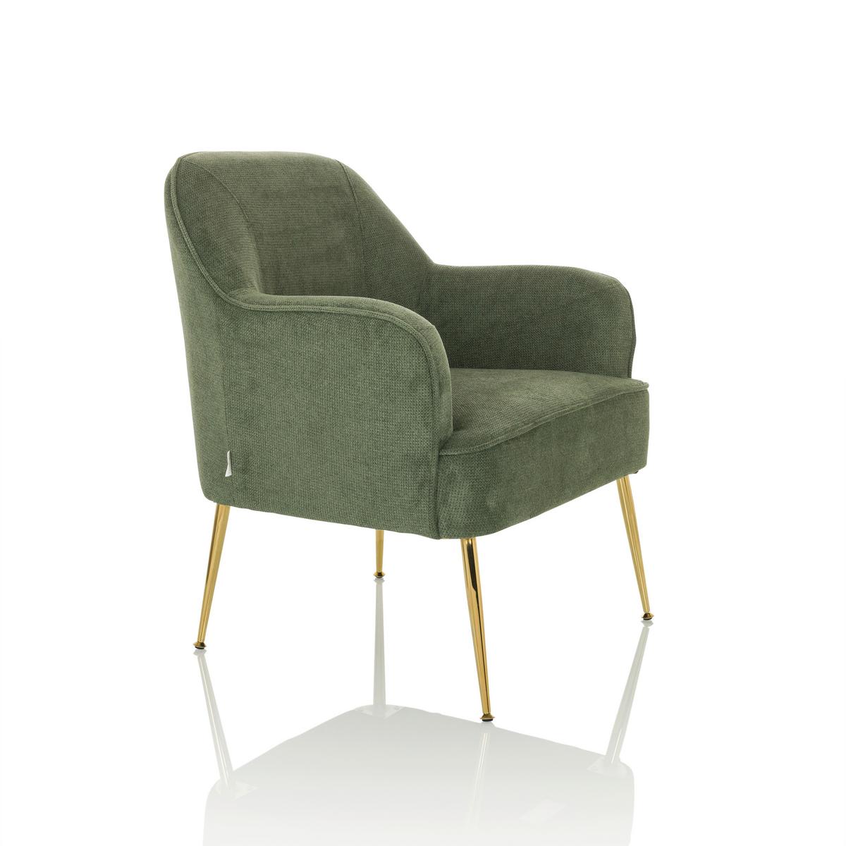 Naslanjač Thassos, Zelena - zelena, Moderno, kovina/tekstil (70/82/66cm) - MID.YOU