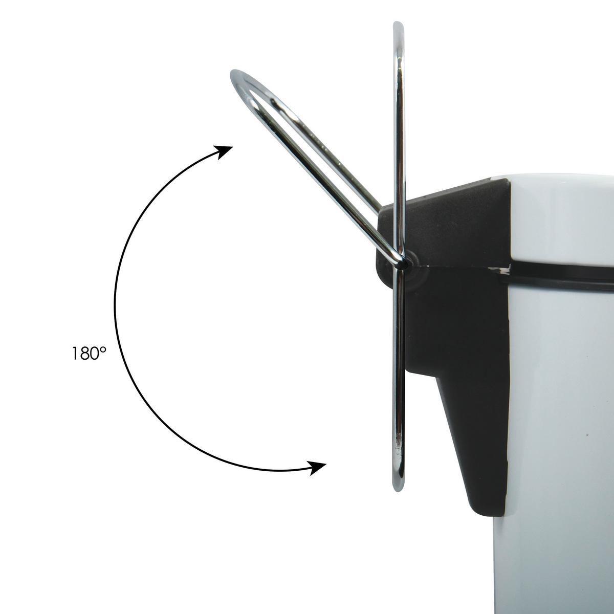 Treteimer 100024 - Weiss/Schwarz, Basics, Kunststoff/Metall (29.3/45/29.3cm) - Spirella
