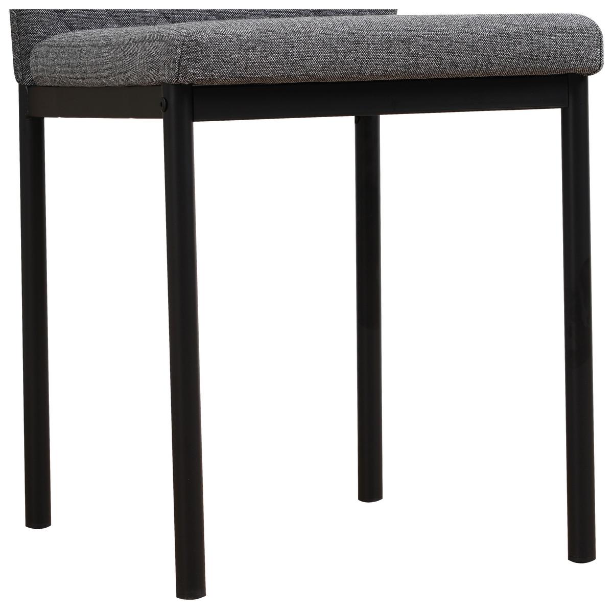 Stuhl Mia in Grau - Schwarz/Grau, Basics, Textil/Metall (44/90/56cm) - Based