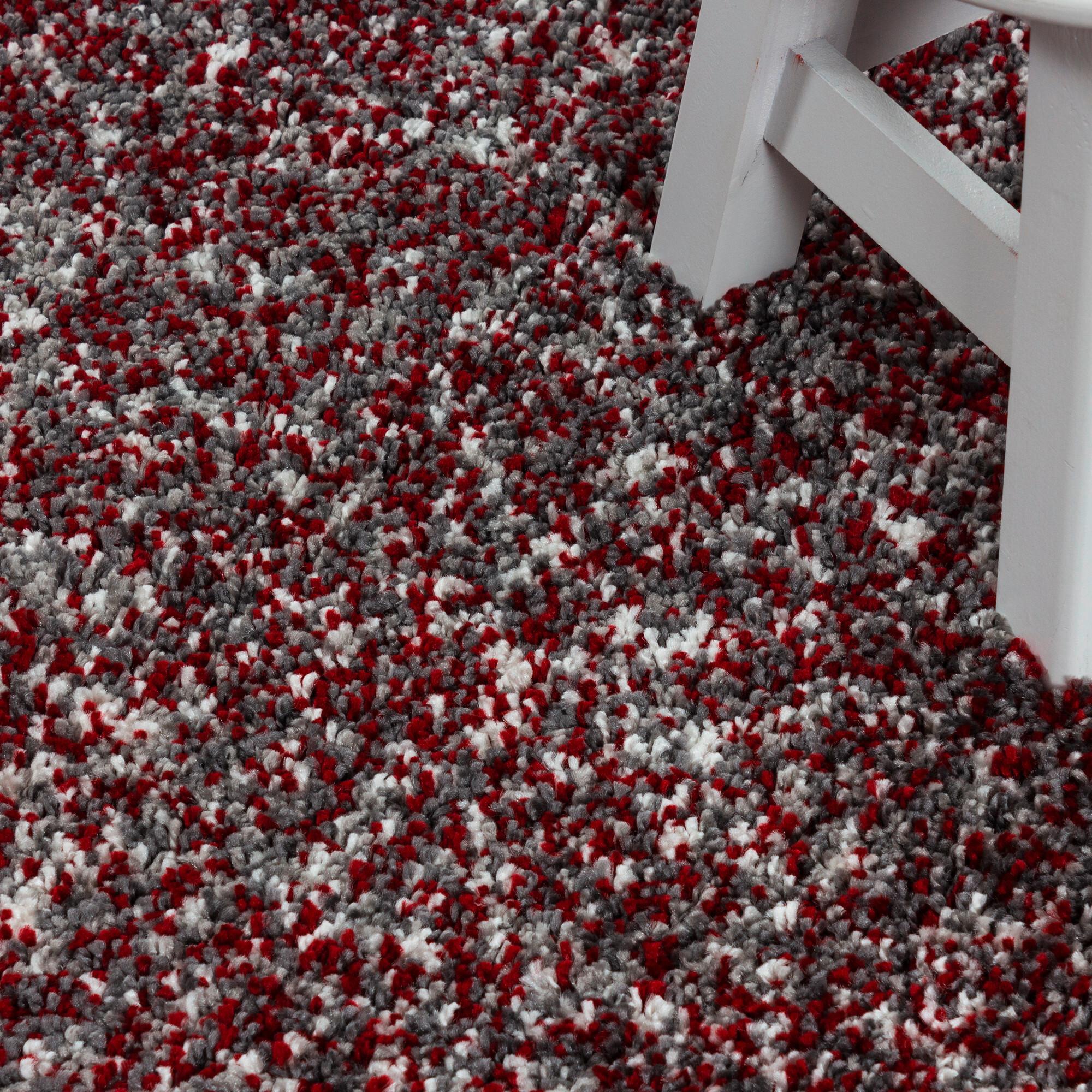 Hochflorteppich Enjoy Rot ca. 80cm - Rot, KONVENTIONELL, Textil (80/80cm) - Novel