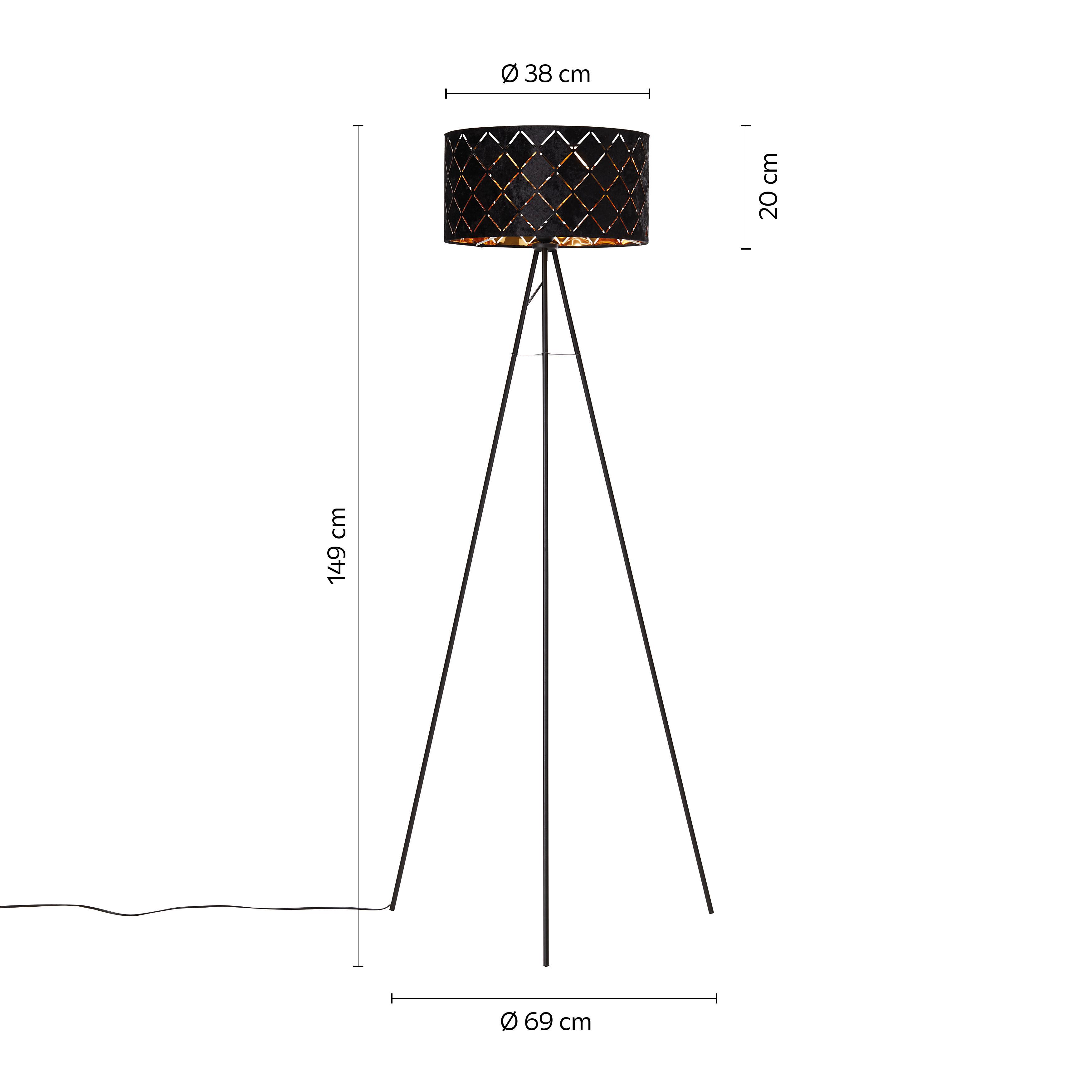 GOLVLAMPA EVELYN - svart, Lifestyle, metall (149cm) - Mömax