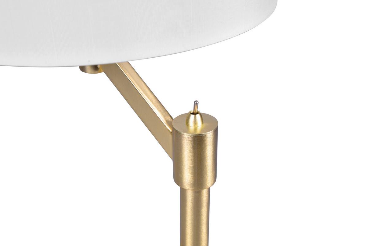 Tischleuchte Cassio Weiß/Messingfarben max.60 Watt - Messingfarben/Weiß, Basics, Textil/Metall (28/28/48,3cm) - Trio Leuchten