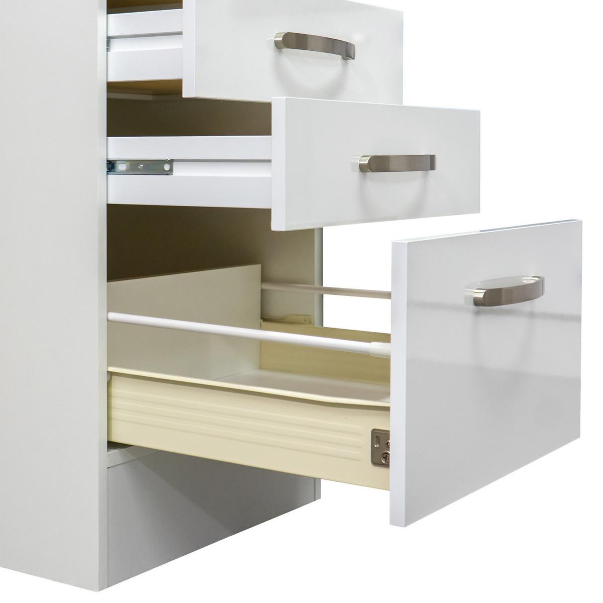 Kuhinjska Spodnja Omarica Alba, Bela, Š. 50 Cm - barve nerjavečega jekla/bela, Moderno, kovina/leseni material (50/86/60cm) - FlexWell