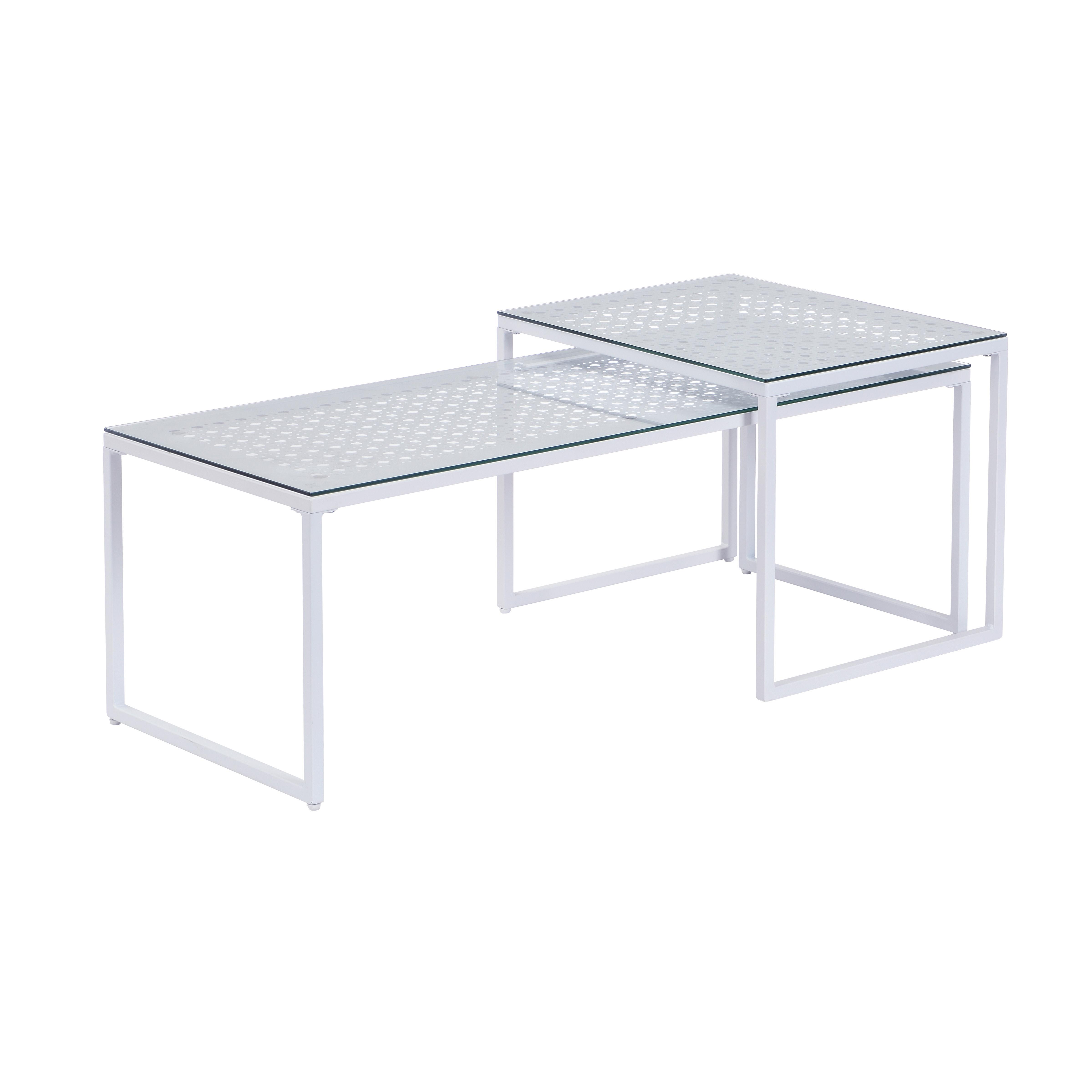 Satztisch Wl7.330 - Weiss, Design, Glas/Metall (100/40/35cm) - MID.YOU