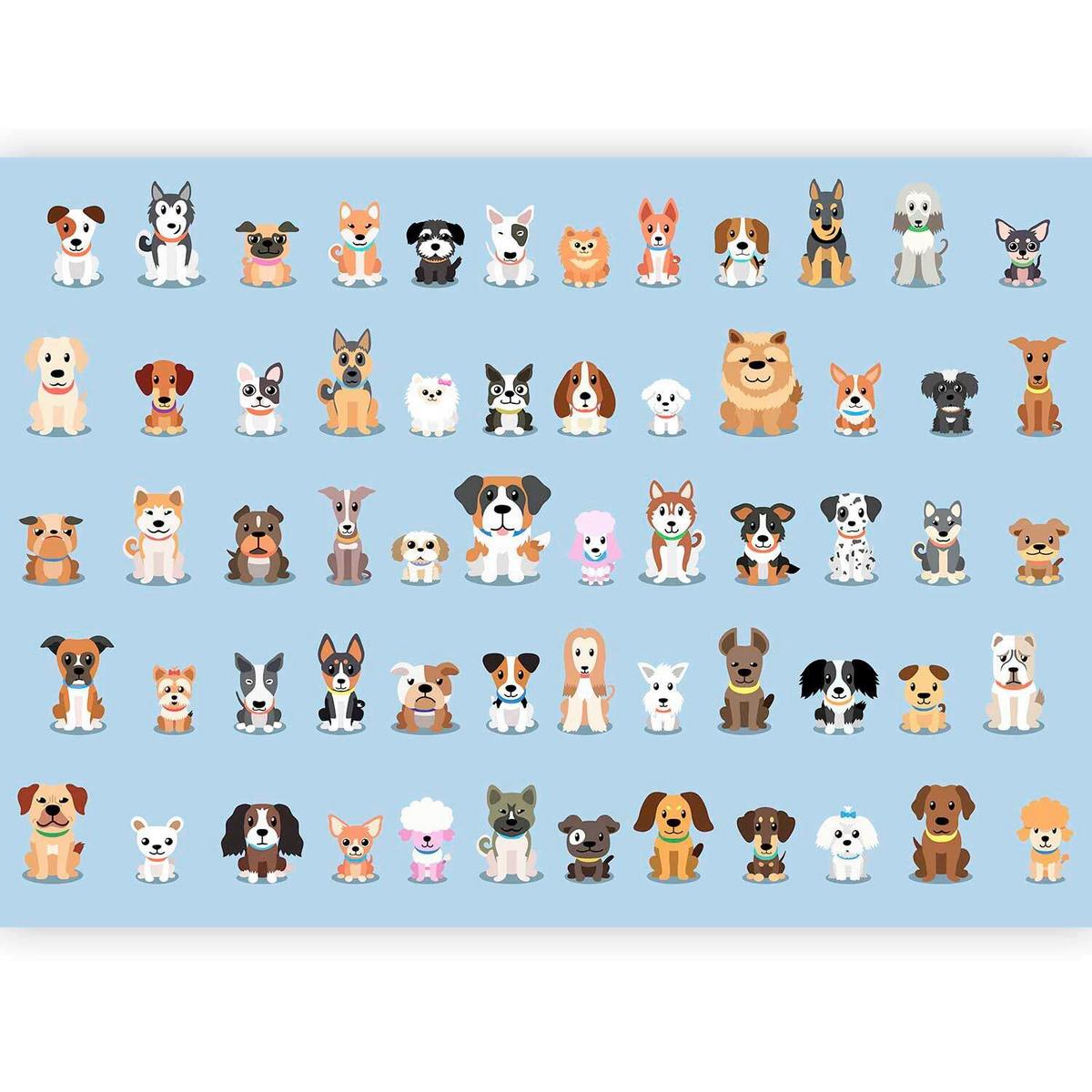 Fototapeta Happy Crowd, 200x140cm - pastelno modra/rjava, Trendi, tekstil (200/140cm) - artgeist