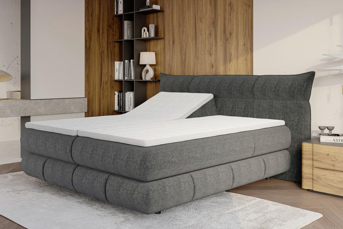 Pat boxpring Auris - grafit, Konventionell, textil (180/200cm) - Premium Living