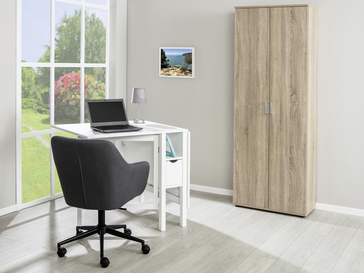 Mehrzweckschrank Gallo Sonoma Eiche ca. 70x189x34cm - Schwarz/Sonoma Eiche, Basics, Holzwerkstoff/Kunststoff (70/189/34cm) - MID.YOU