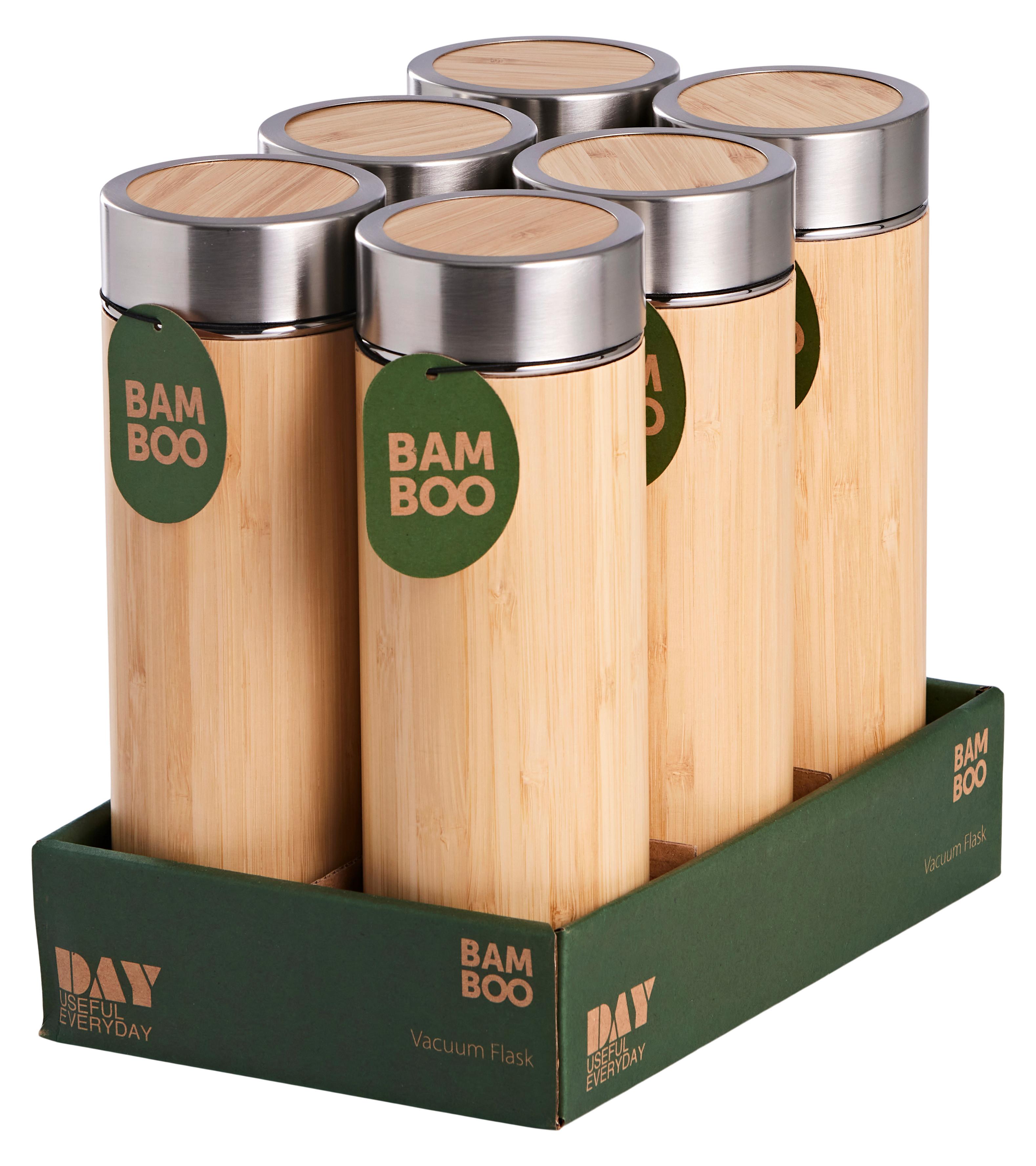 Isolierflasche Michael aus Bambus - Konventionell (6,6/21cm)