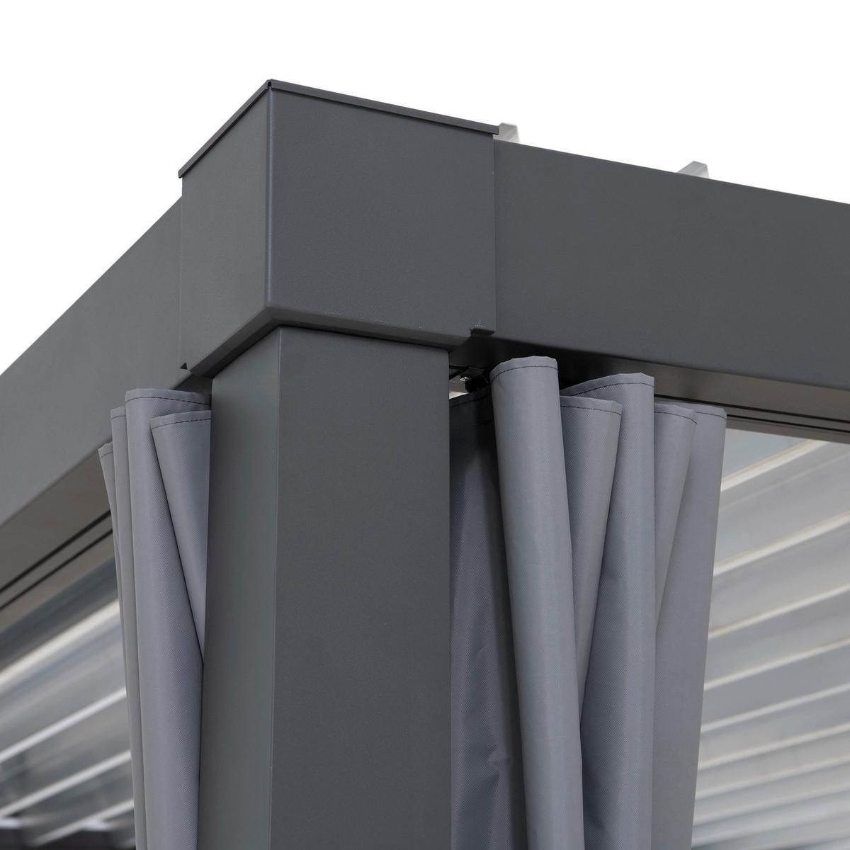 Vorhang Matterhorn Grau ca. 290x210 cm - Grau, Basics, Kunststoff (290/210cm) - Modante
