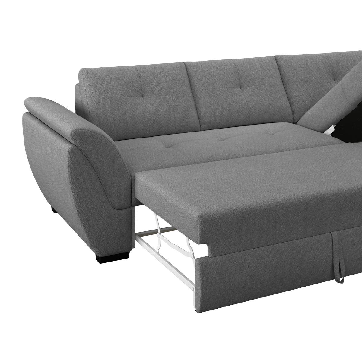 Kutna Garnitura Berisso - crna/antracit, Konvencionalno, tekstil (278/187cm) - Ondega