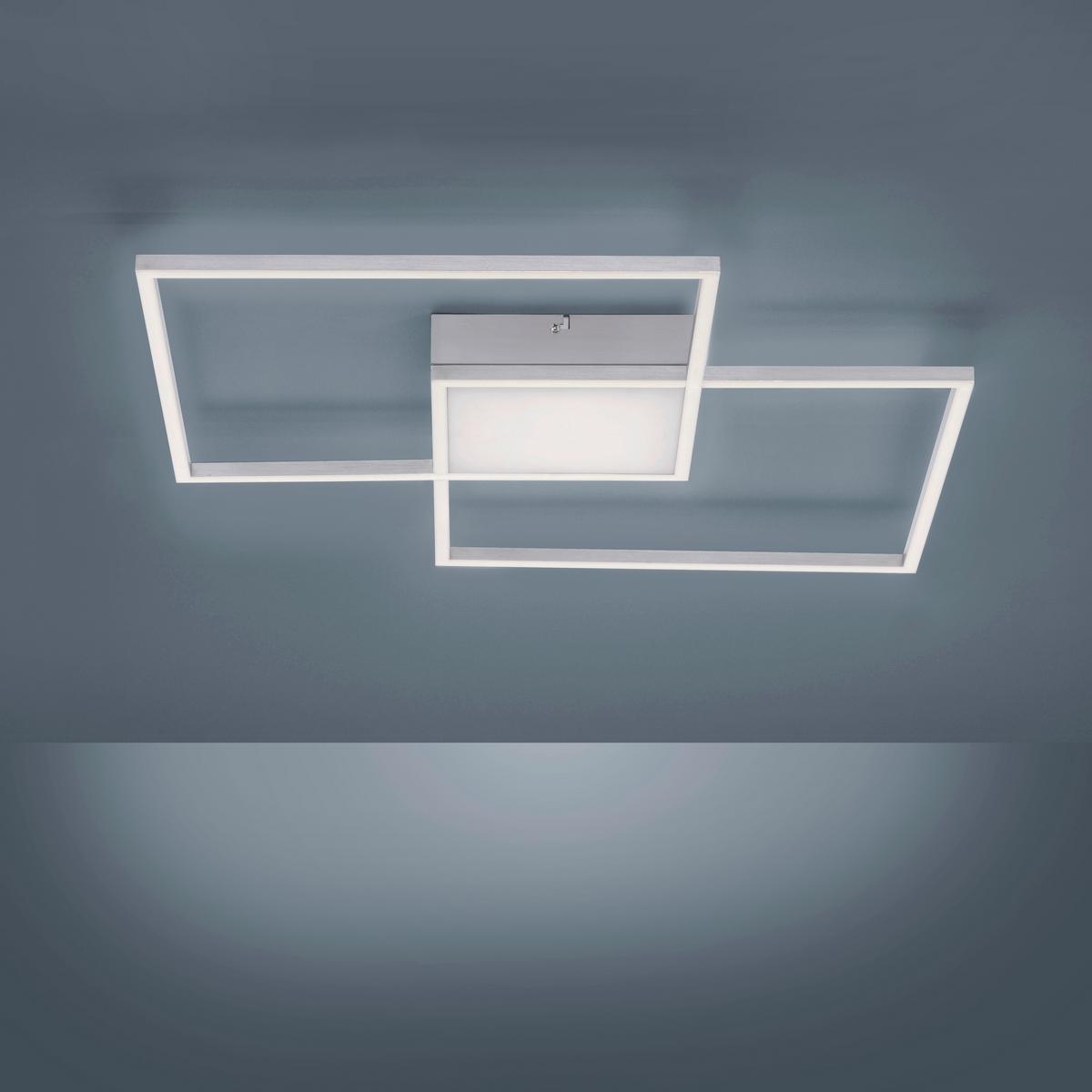 LED-Deckenleuchte Asmin max. 42 Watt - Silberfarben, Kunststoff/Metall (60/60/5,3cm)