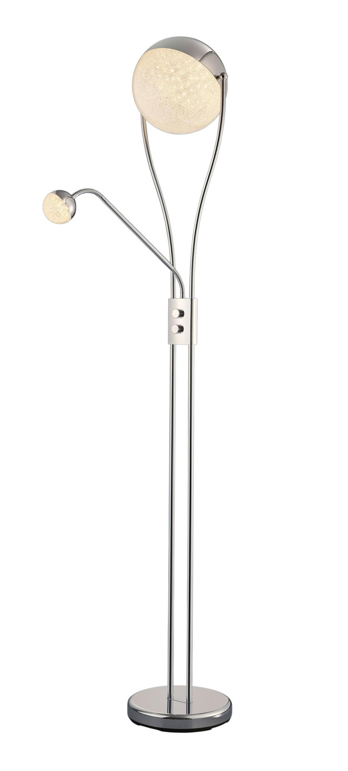 LED-Stehleuchte Chris in Chromfarben max. 22 Watt - Chromfarben, Design, Kunststoff/Metall (30/180cm) - Trio Leuchten