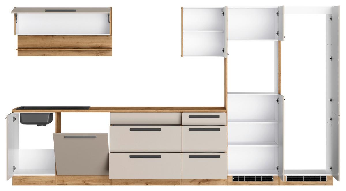 Küchenleerblock Aveiro o. Geräte Kaschmir - Kaschmir/Eiche Wotan, Trend, Holzwerkstoff/Metall (360cm) - Held