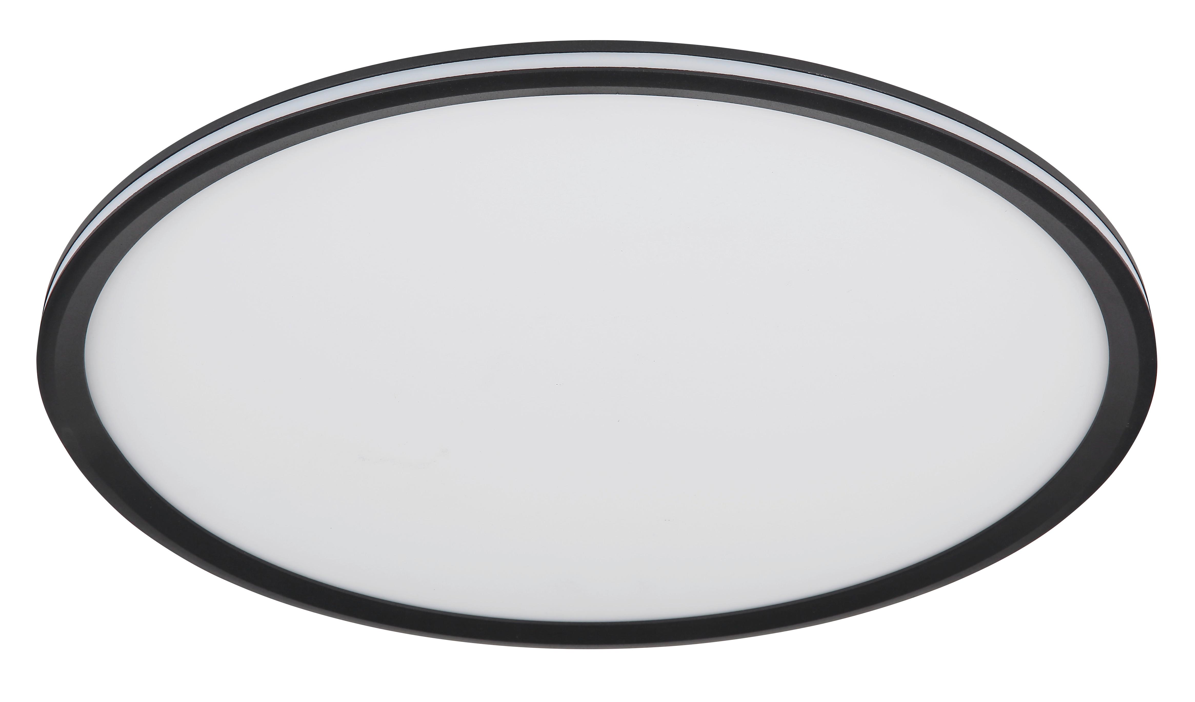 LED-Deckenleuchte Belissa Opal/Schwarz max. 58 Watt - Opal/Schwarz, Design, Kunststoff/Metall (50/5cm) - Globo