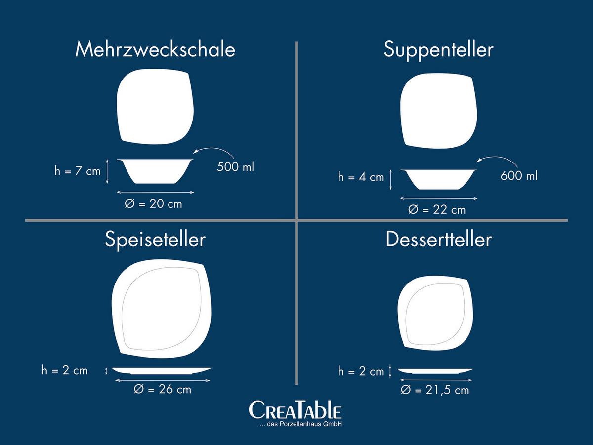 Kombinirani Servis Melbourne Creme, 16-Delni - bela, Basics, keramika - Creatable