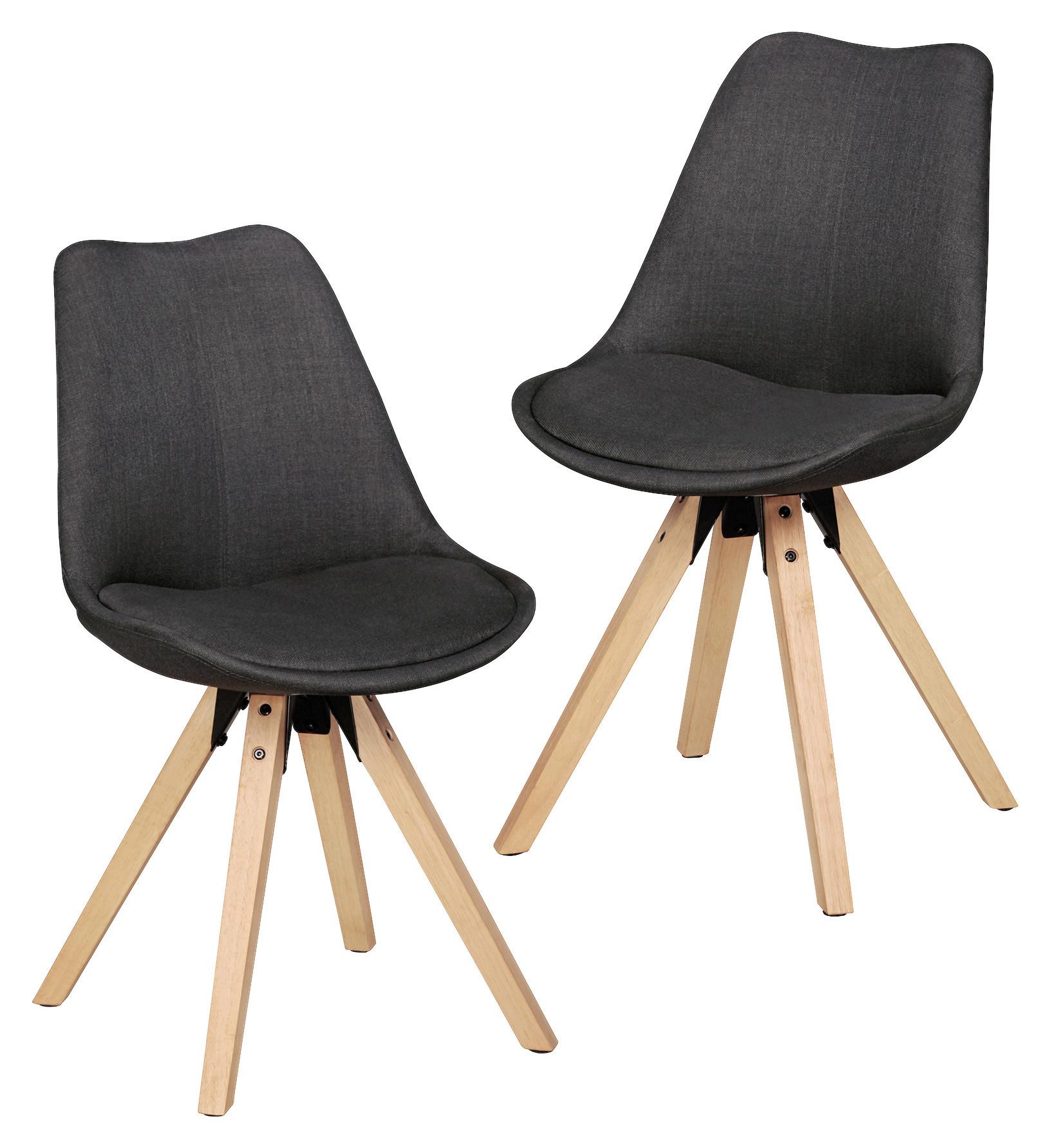 Set Stolov Lima - barve hrasta/antracit, Design, umetna masa/tekstil (48/89/42cm) - MID.YOU