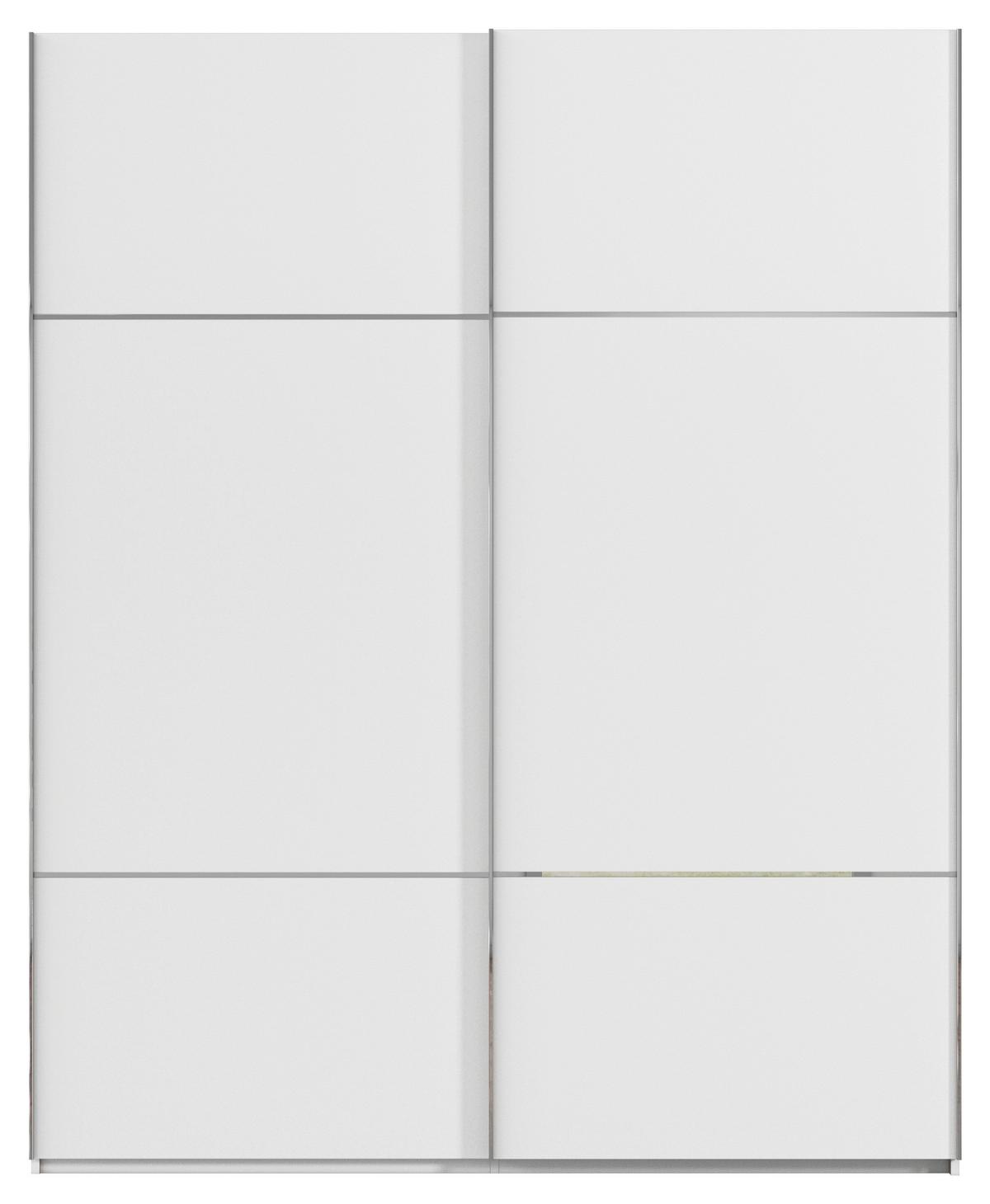Omara Z Drsnimi Vrati Covalo, Bela - barve kroma/bela, Konvencionalno, kovina/leseni material (162/223/68cm) - Novel