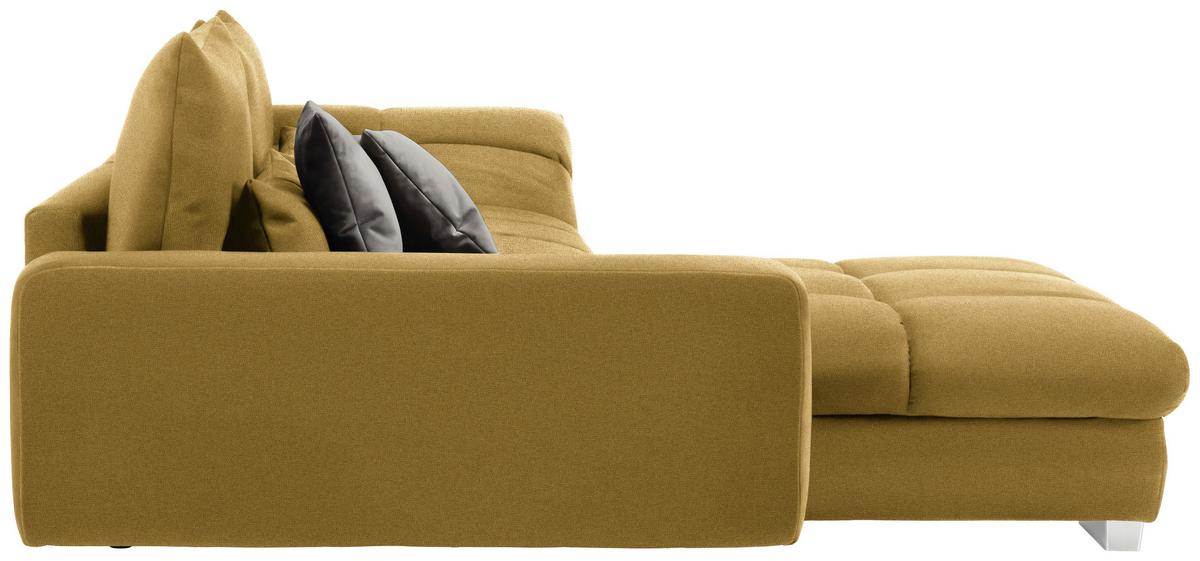 Wohnlandschaft Waikiki Currygelb - Currygelb/Chromfarben, KONVENTIONELL, Kunststoff/Textil (337/69/228cm) - Mömax