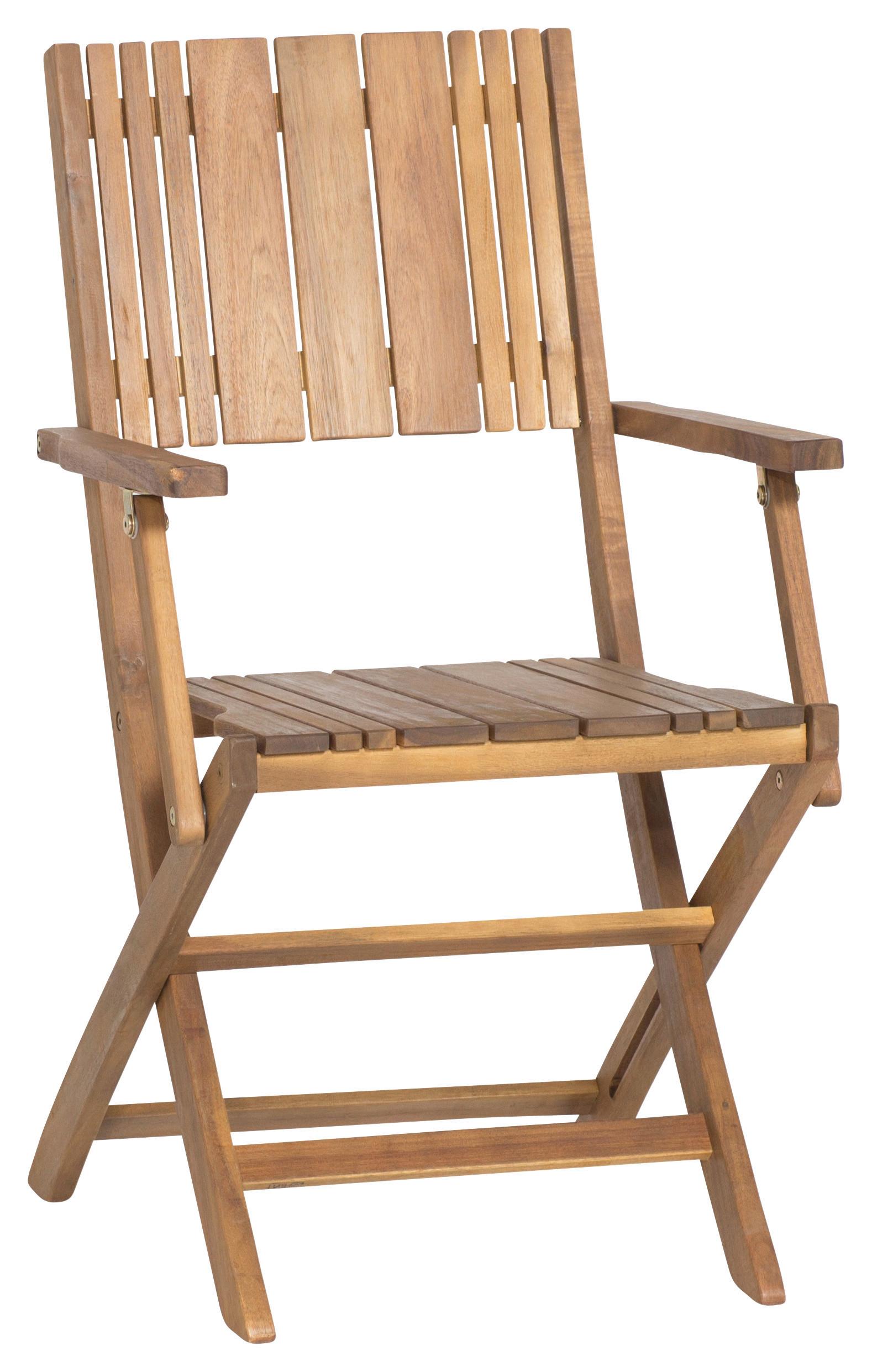Gartensessel klappbar Falun Echtholz - Akaziefarben, KONVENTIONELL, Holz (51/89/55cm) - Gardenson