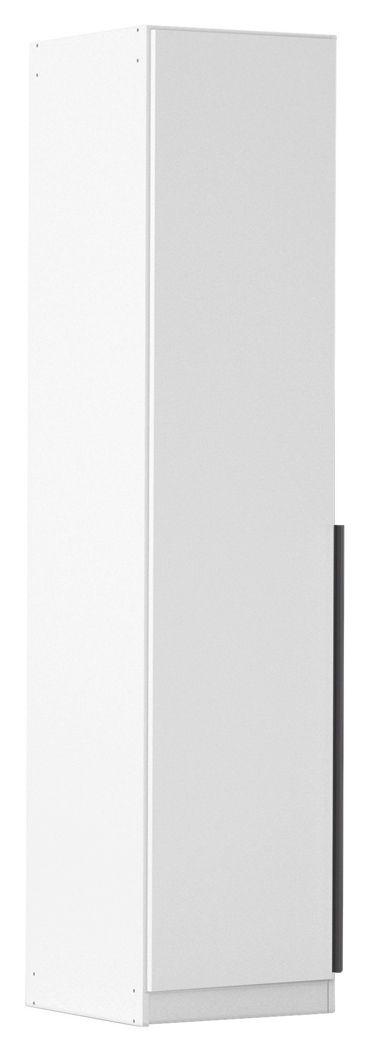 Dulap cu uși rotative ALABAMA - alb/gri închis, Modern, material pe bază de lemn (47/229/54cm) - Modern Living