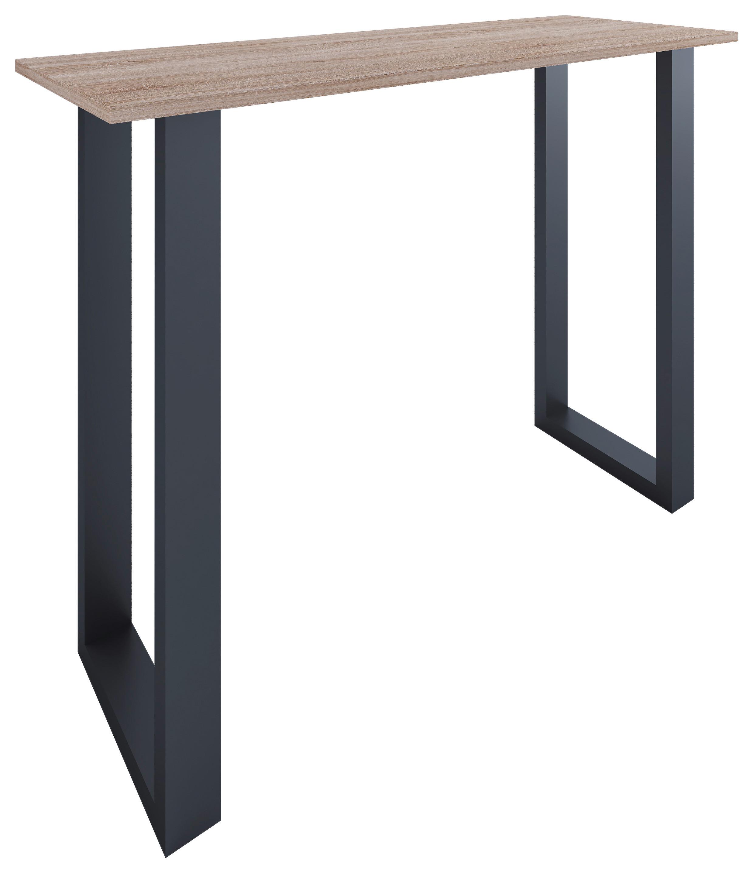 Bartisch XONA Schwarz/Eiche ca.140x102x50cm - Schwarz/Sonoma Eiche, KONVENTIONELL, Holzwerkstoff/Metall (140/50/102cm)