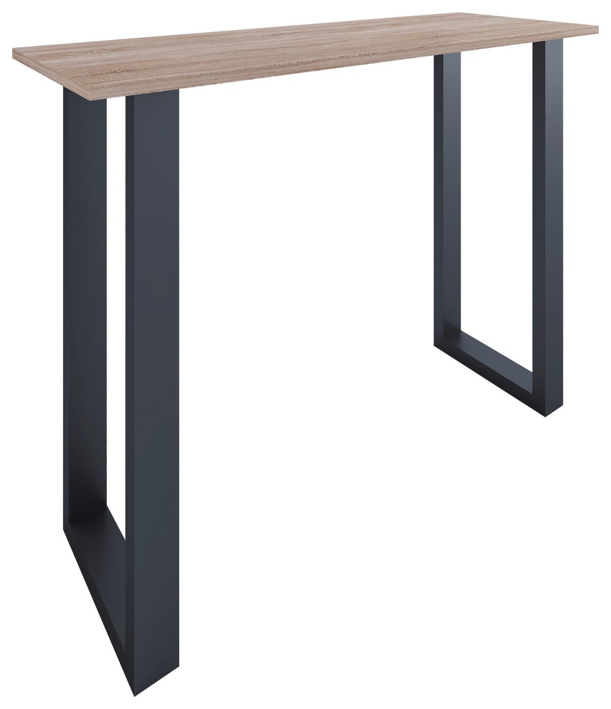 Bartisch XONA Schwarz/Eiche ca.140x102x50cm - Schwarz/Sonoma Eiche, KONVENTIONELL, Holzwerkstoff/Metall (140/50/102cm)