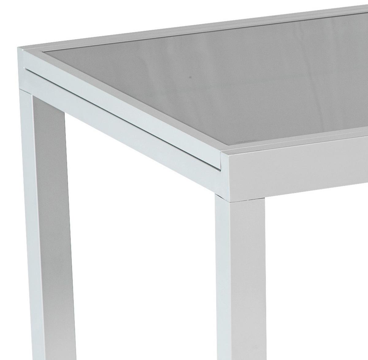 Raztegljiva Vrtna Miza Ambia, Steklo, Aluminij, 160-220x90 - srebrne barve, Konvencionalno, kovina/steklo (160-220/90/75cm) - Gardenson