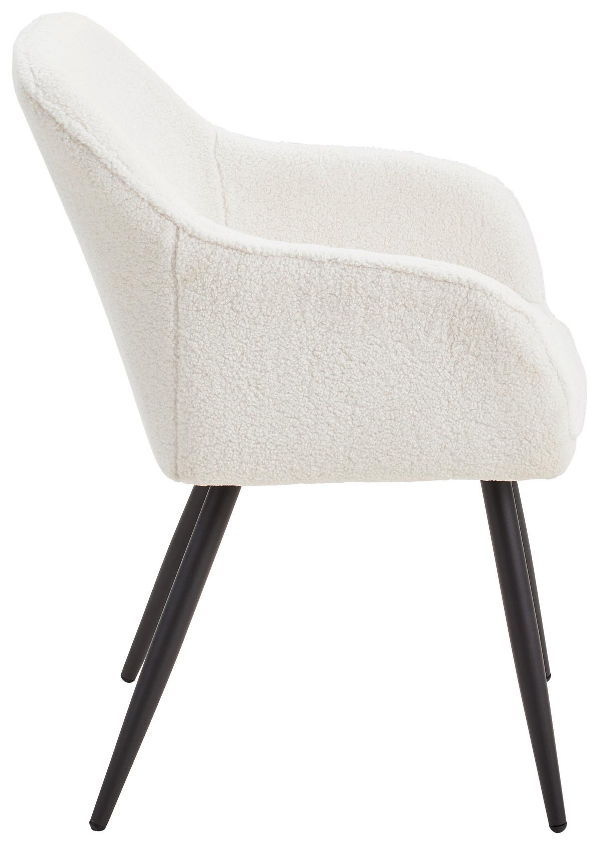 KRZESŁO Z PODŁOKIETNIKAMI TOM - biały/czarny, Modern, metal/drewno (56/82/60cm) - Livetastic