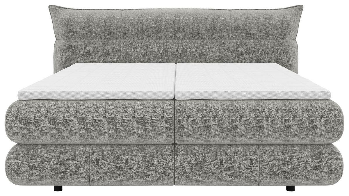 Boxspringbett Auris Grau ca. 180x200cm - Schwarz/Grau, KONVENTIONELL, Kunststoff/Textil (180/200cm) - Sembella