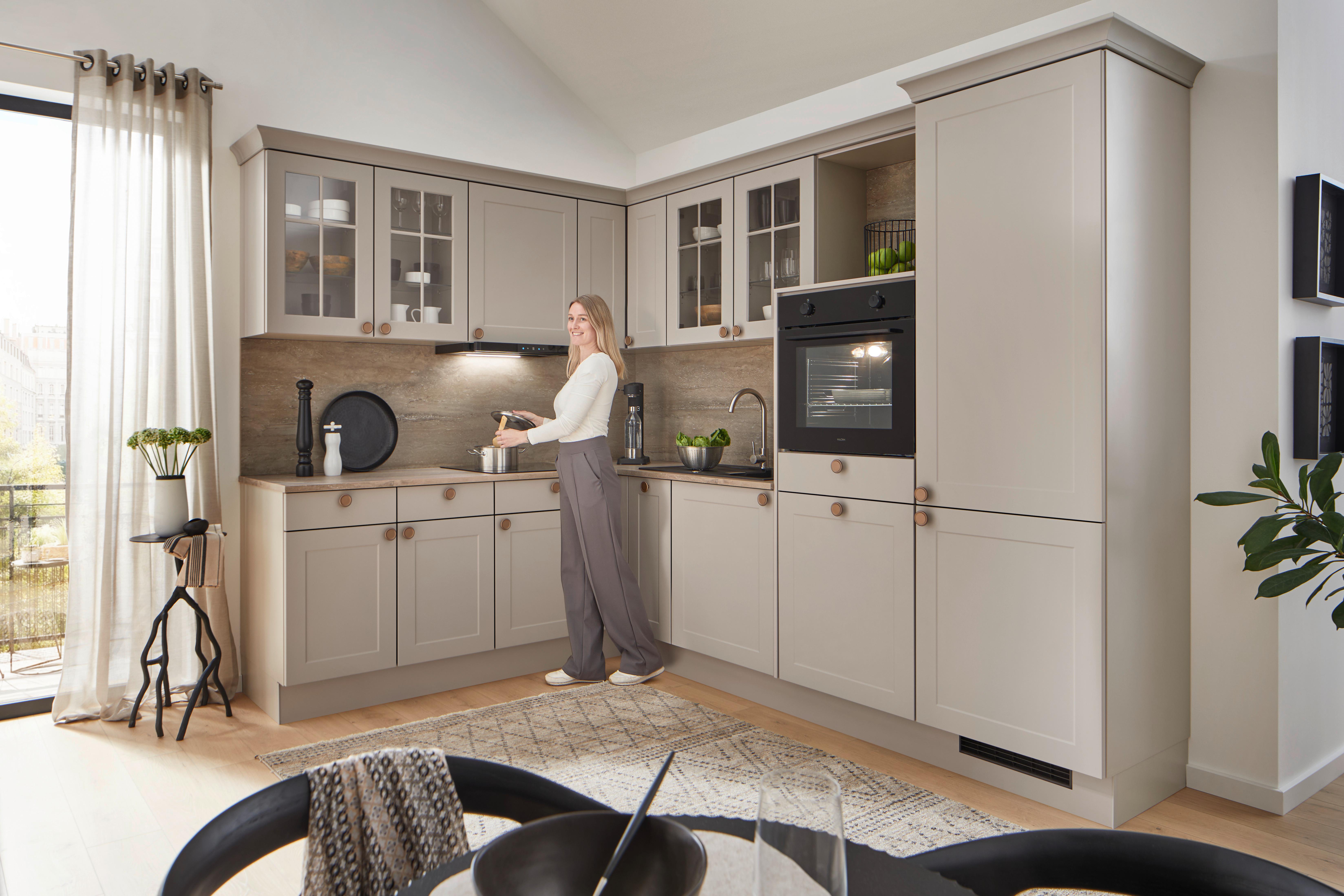 Kuhinjski Blok Ip4250 - barve bakra/rjava, Romantika, leseni material (215/276,6cm) - Impuls