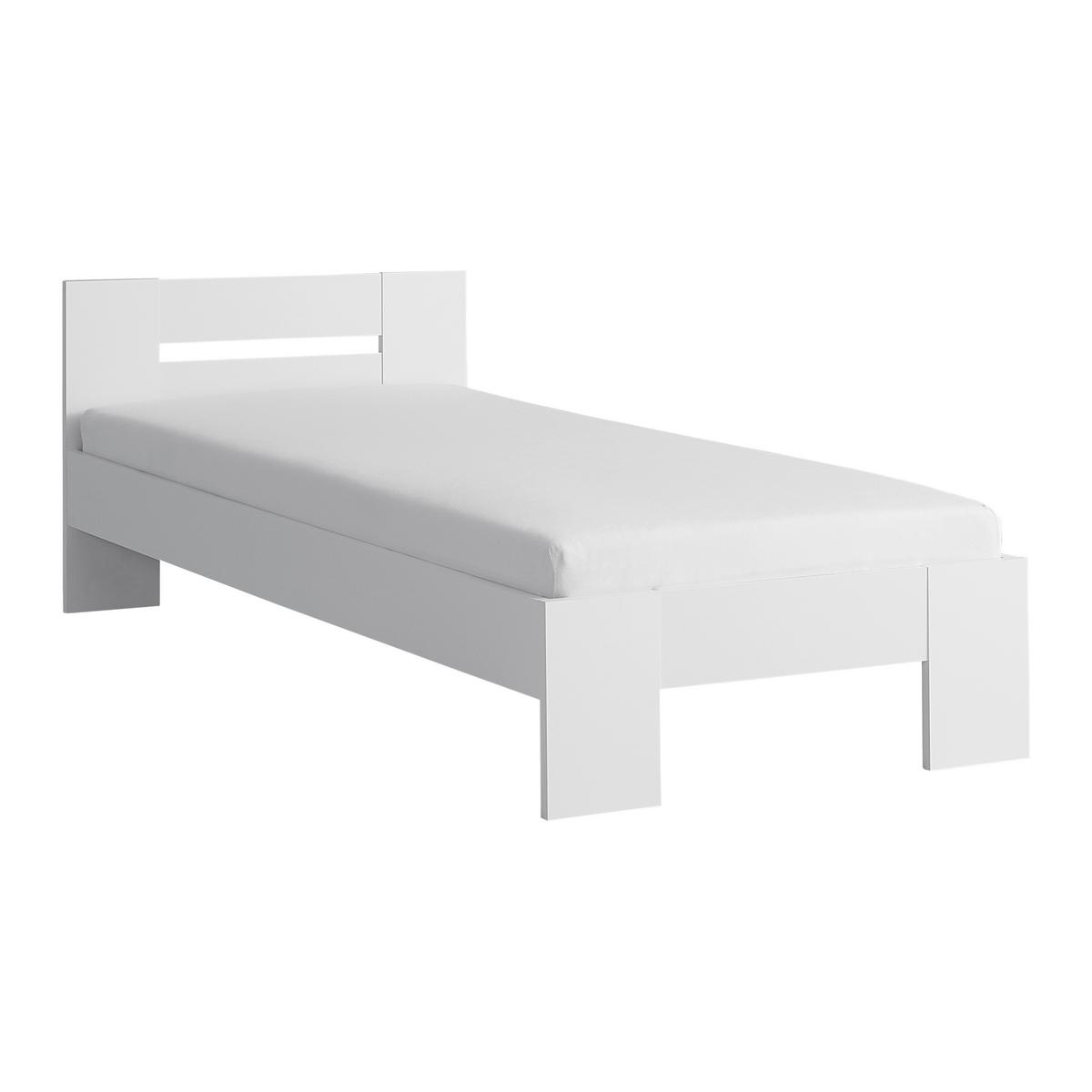 Bett Madrid Weiss ca. 90x200cm - Weiss, Modern, Holzwerkstoff (90/200cm) - Mömax
