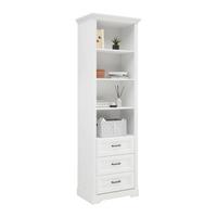 Standregal Marilou in Weiss - Weiss/Schwarz, Romantik / Landhaus, Holzwerkstoff/Kunststoff (64/206/42cm) - Zandiara