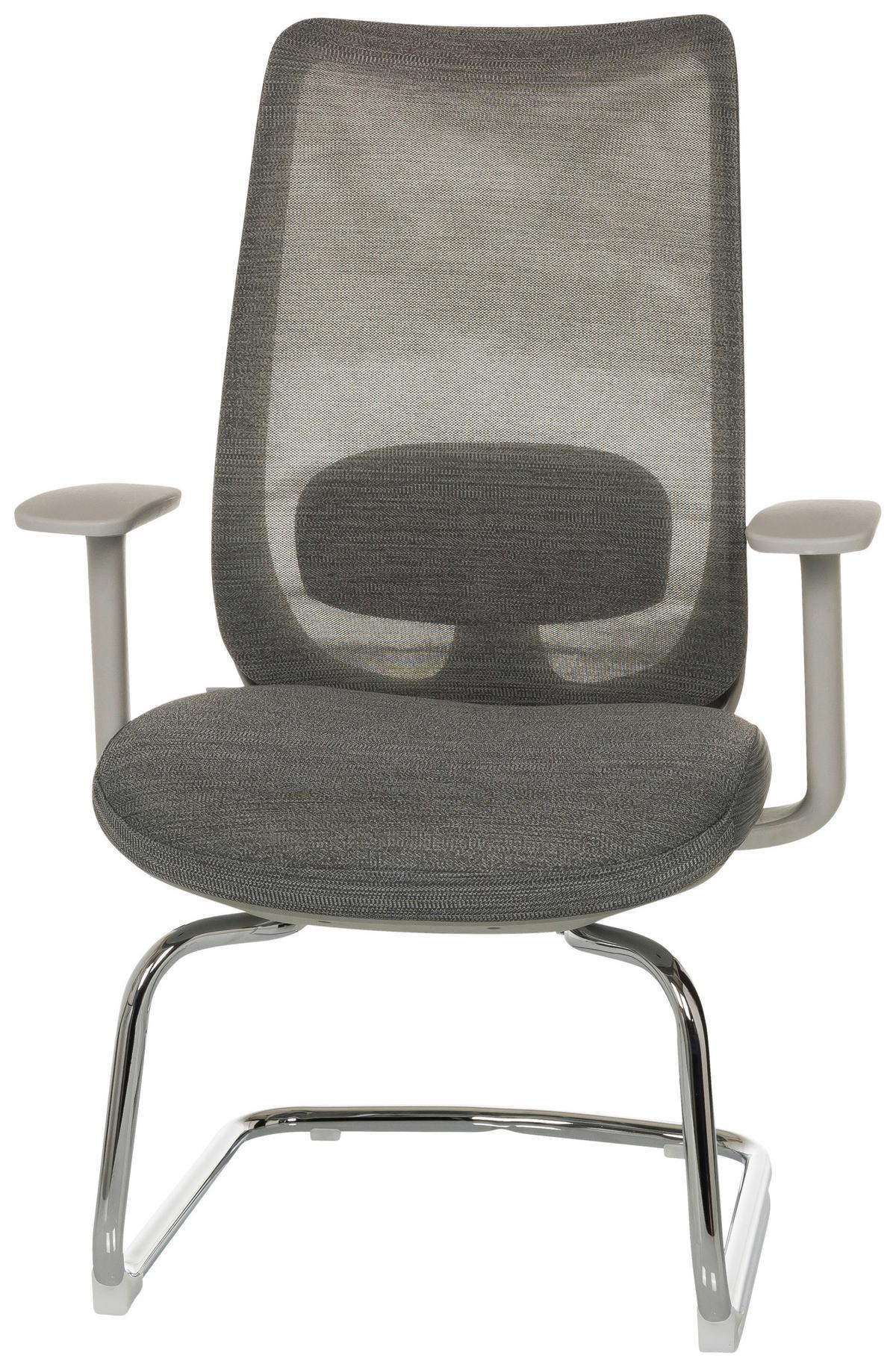 Konferenčni Stol Mileston V, Siva - srebrne barve/siva, Moderno, kovina/tekstil (67cm) - MID.YOU