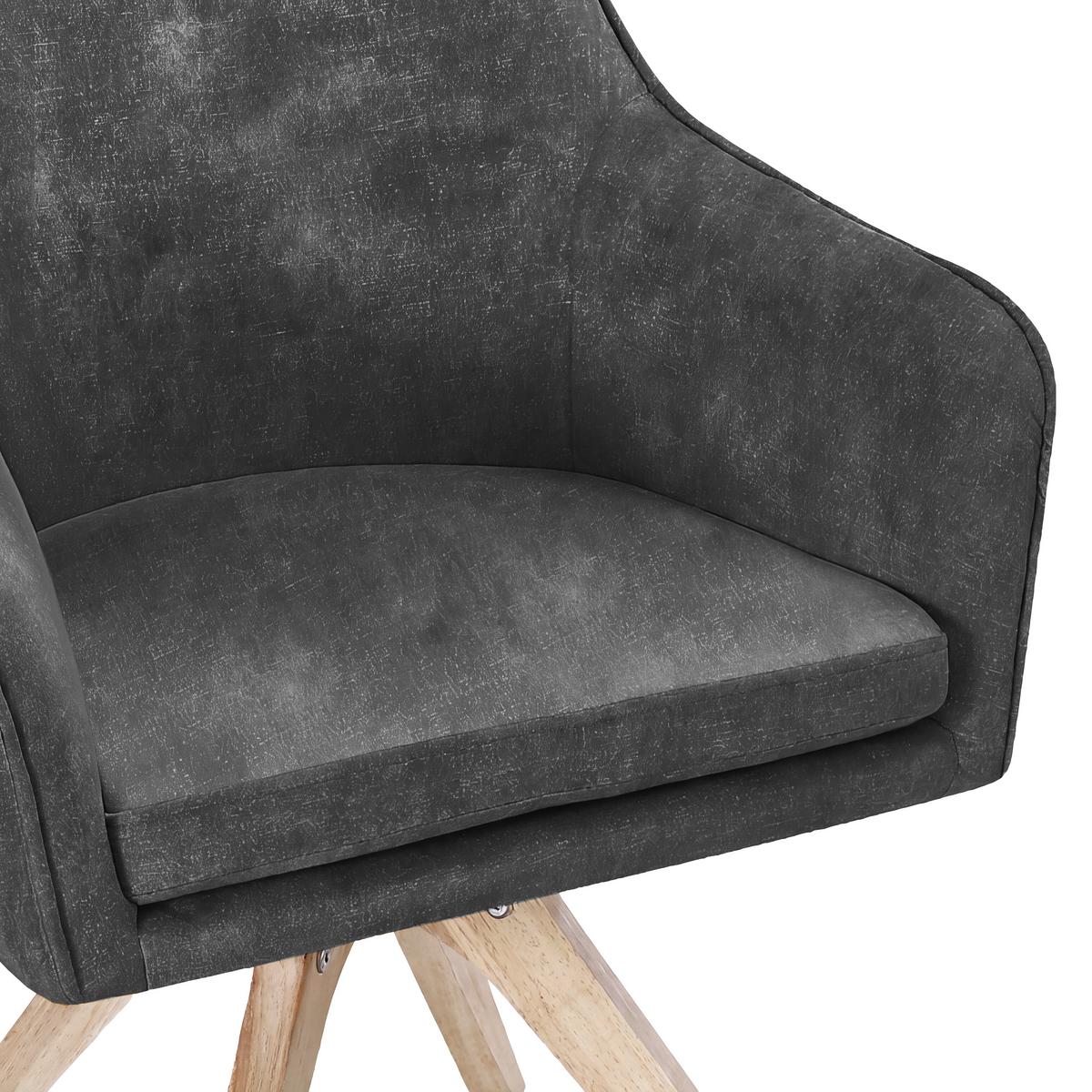 Naslanjač Lisa, Črna - siva/črna, Konvencionalno, tekstil/les (62/83/63cm)