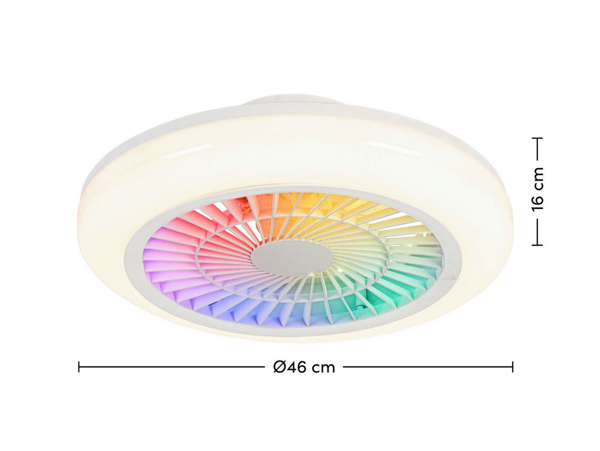 LED-Deckenleuchte Vin max. 30W + 5W RGB-LED - Weiss, Konventionell, Kunststoff/Metall (46/16cm) - Modern Living