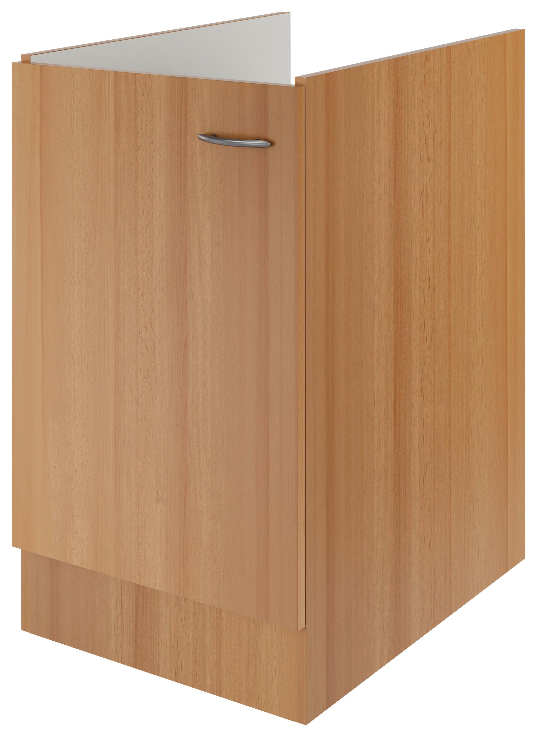 Spülenunterschrank in Buche- farbe 'Nano' - Edelstahlfarben/Buchefarben, Holzwerkstoff/Kunststoff (50/82/57cm) - FlexWell