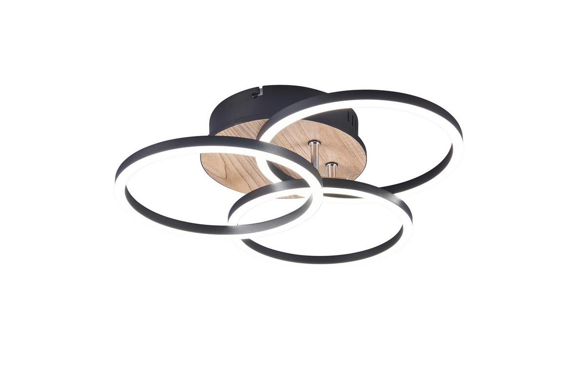 LED-Deckenleuchte Circle Braun max. 27 Watt - Braun, Design, Kunststoff (44/44/9,5cm)
