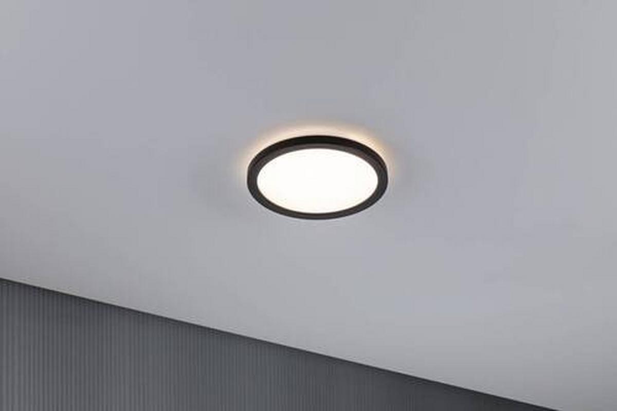 LED-Paneel Atria Shine in Schwarz max. 11,2 Watt - Schwarz, Basics, Kunststoff (19cm) - Paulmann
