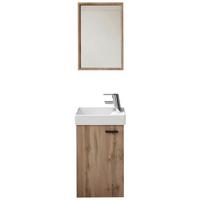 Gästebad Amy 2-teilig in Eichefarben - Wildeiche/Weiss, Modern, Glas/Holzwerkstoff (41/165/23cm) - Mömax