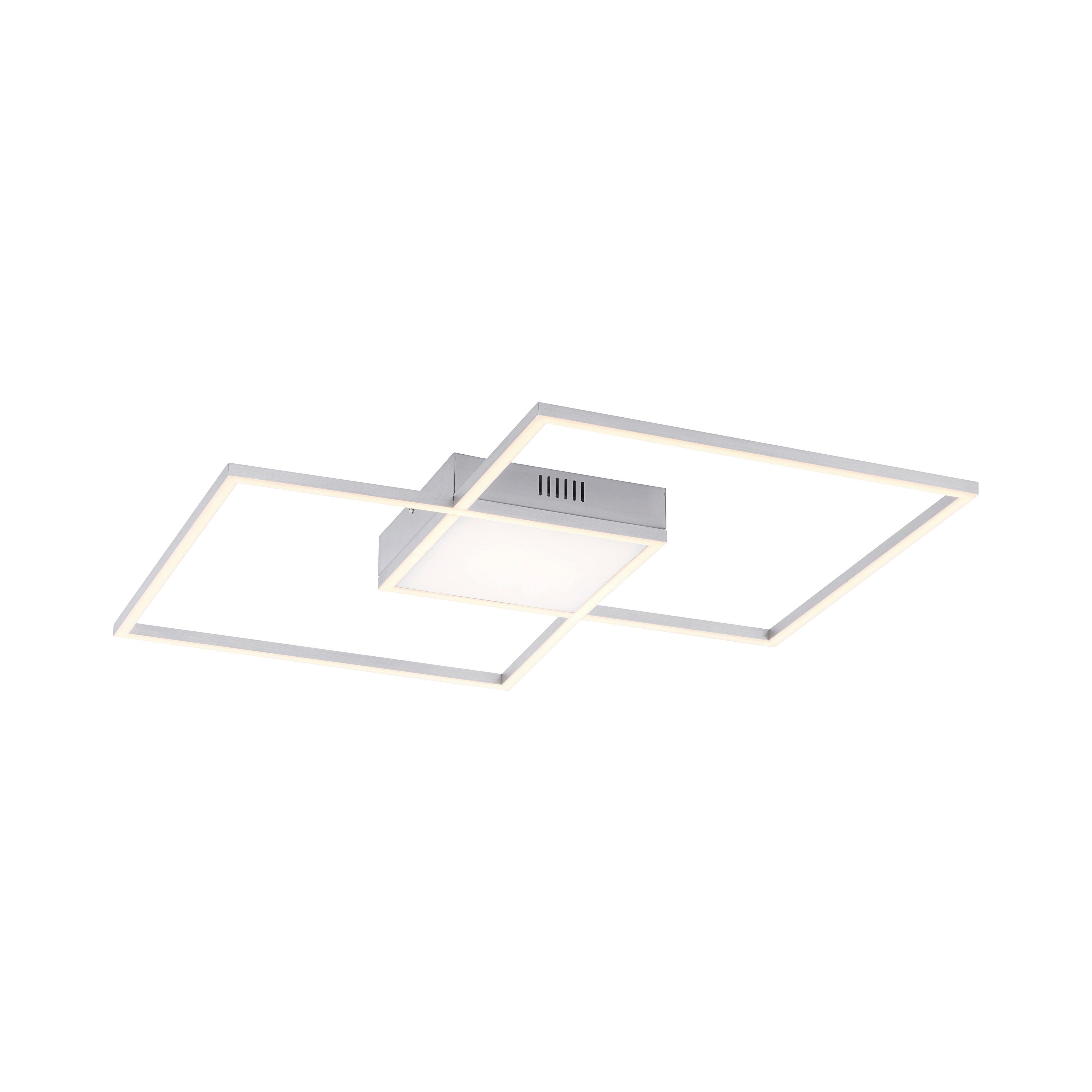 LED-Deckenleuchte Asmin Silberfarben max. 50 Watt - Silberfarben, Design, Kunststoff/Metall (60/60/5,3cm)