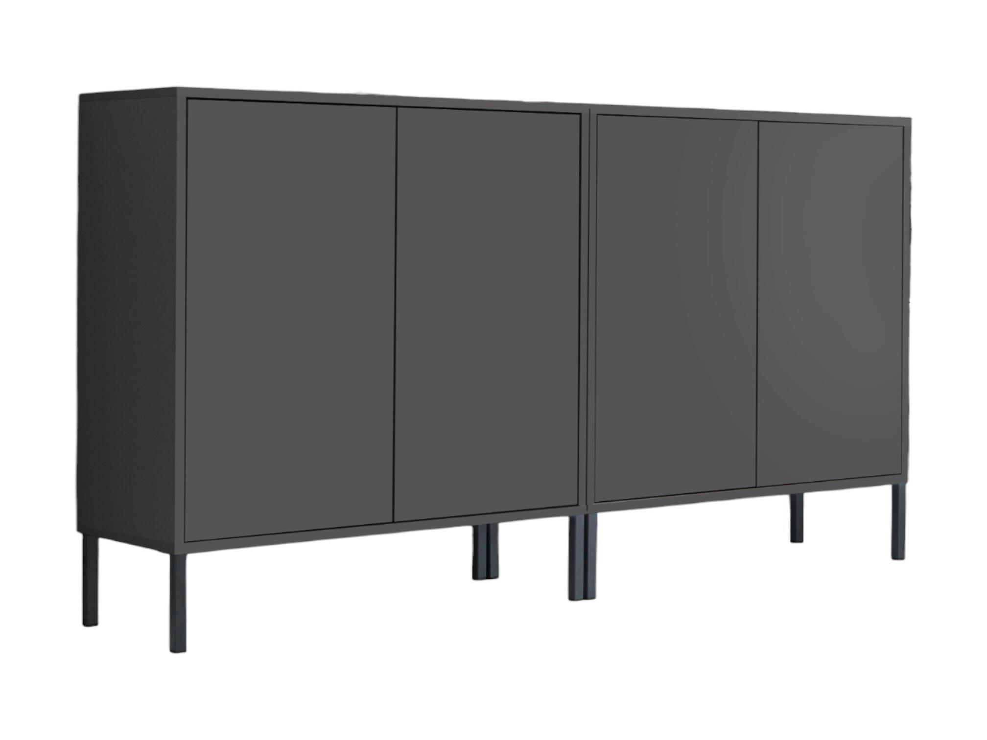 Sideboard Mailand Set 2 Anthrazit ca. 158x86x33cm - Anthrazit, MODERN, Holzwerkstoff/Metall (158/86/33cm) - MID.YOU