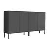 Sideboard Mailand Set 2 Anthrazit ca. 158x86x33cm - Anthrazit, MODERN, Holzwerkstoff/Metall (158/86/33cm) - MID.YOU