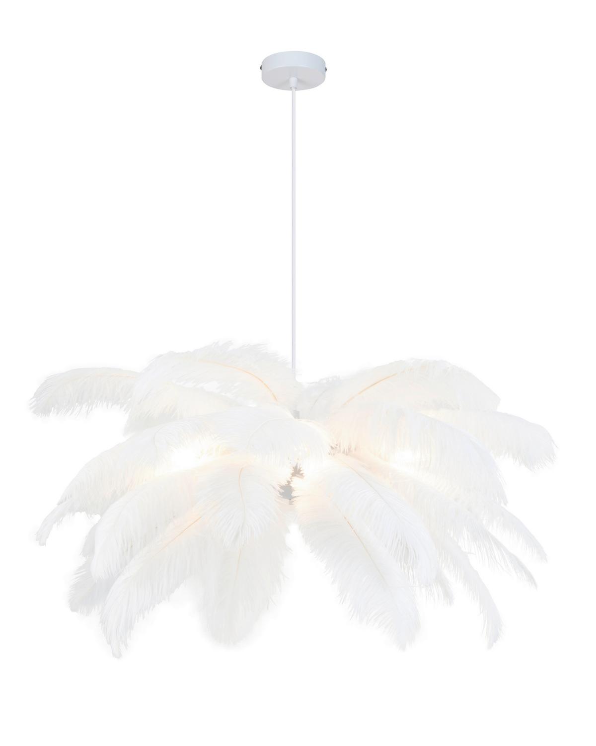 Hängeleuchte Fedi Weiß max. 3 Watt - Weiß, MODERN, Textil/Metall (55/120cm)