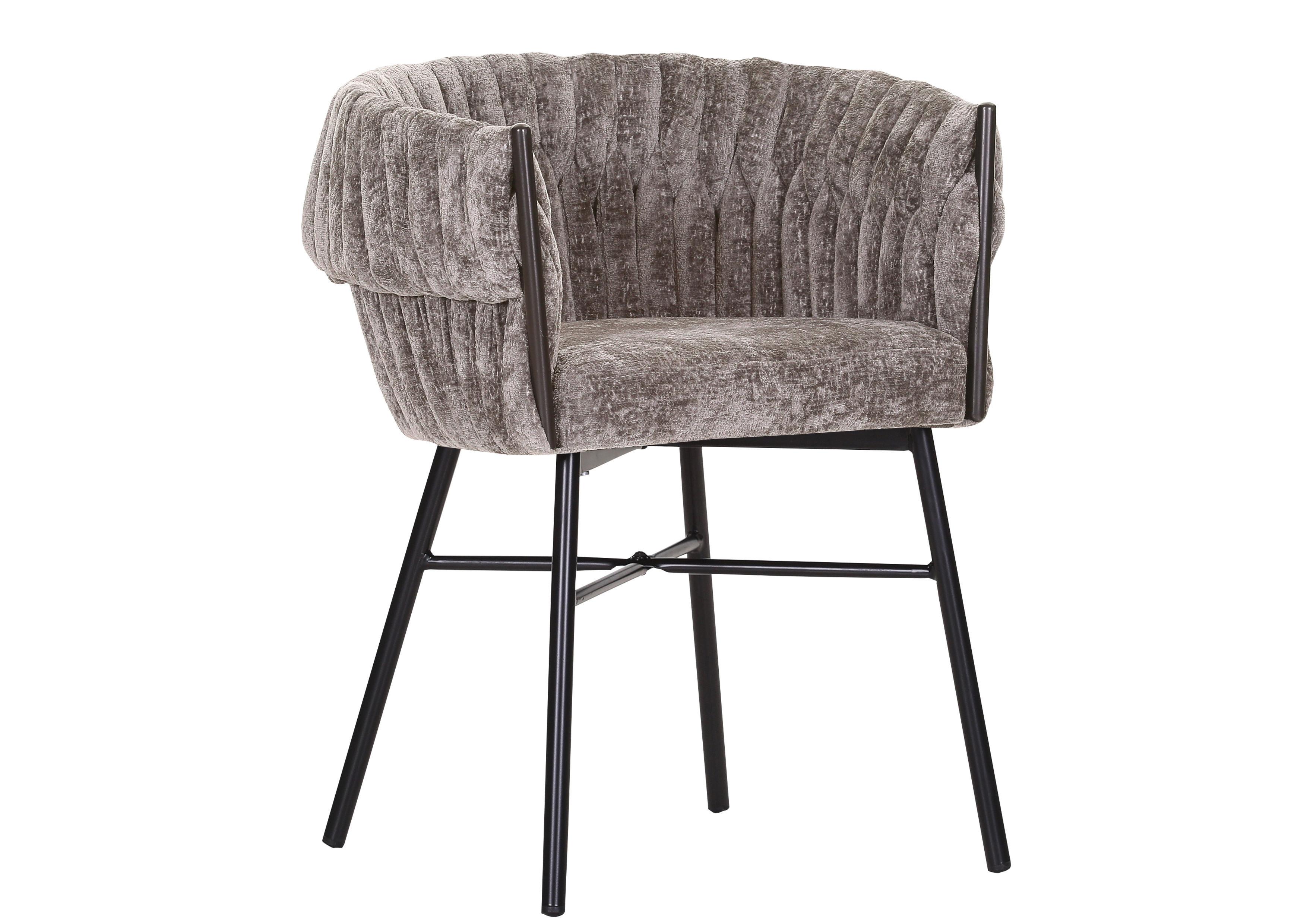 KRZESŁO Z PODŁOKIETNIKAMI TWISTY -COUTURE- - czarny/brązowy, Design, metal/tkanina (65/76/60cm) - Landscape