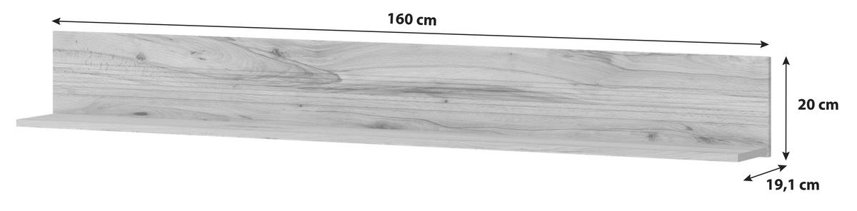 Stenska Polica Alana, Barva Bukve - Moderno, leseni material (160/20/19,1cm) - Mömax
