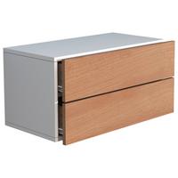 Nočna Omarica Usal L 60, Hrast, Bela - bela/medeni hrast, Moderno, leseni material (60/30/32cm) - MID.YOU