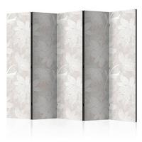 Paravan Floral Elements I, 5-Delni, Dvostranski - bela/sivobela, Basics, tekstil/les (225/172/3cm) - artgeist